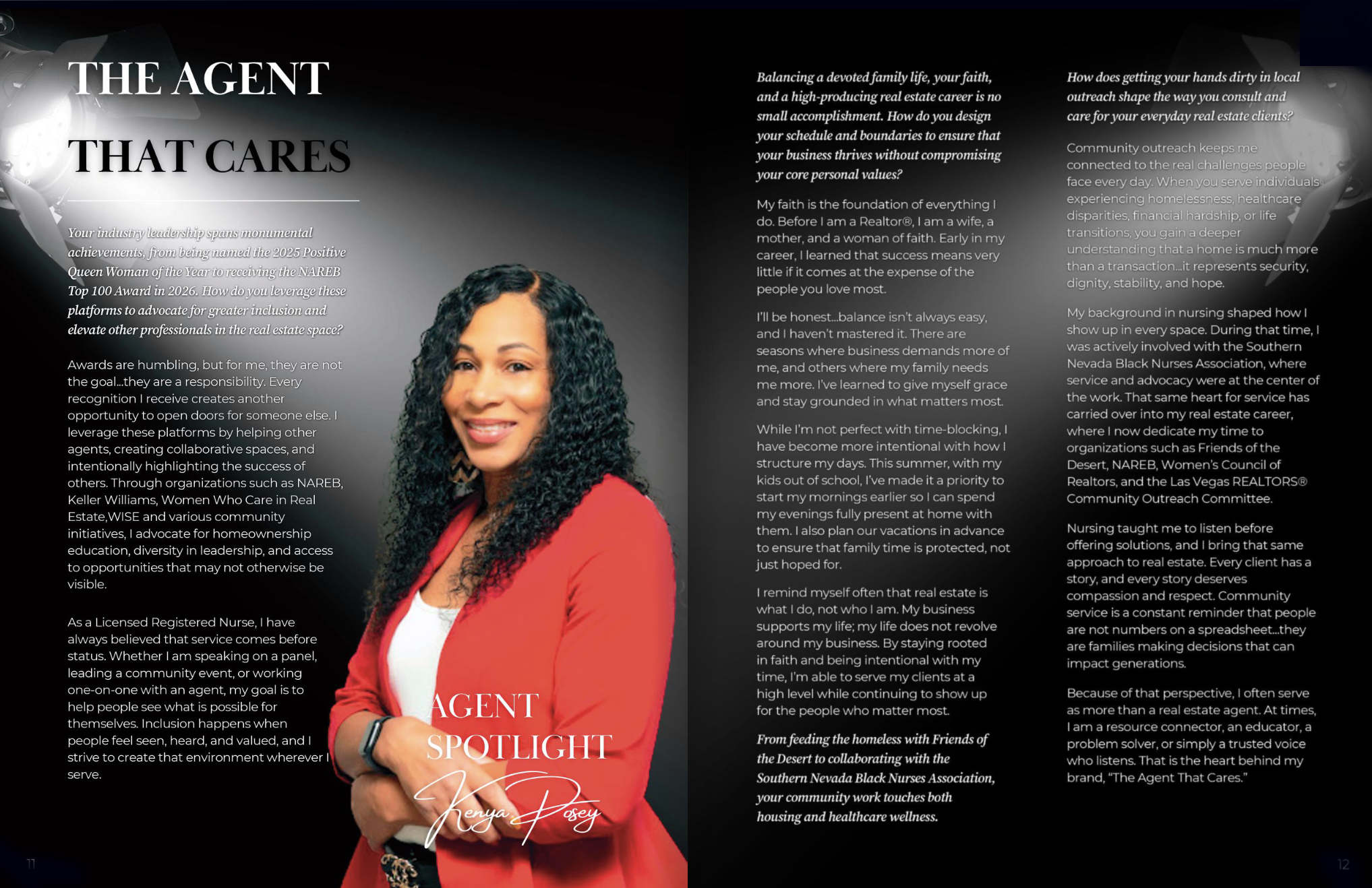 The Agent That Cares editorial feature about Kenya Posey